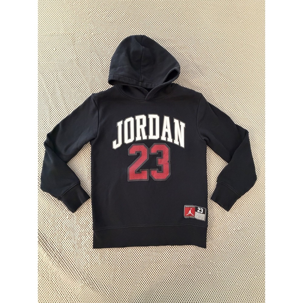 NIKE AIR JORDAN 23 Hoodie Big Boys Sz Medium Black Pullover